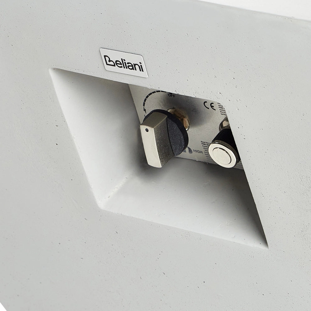 Focolare grigio chiaro 86 x 86 x 42 cm Riscaldatore per patio GRC Quadrato Accessorio per giardino e patio