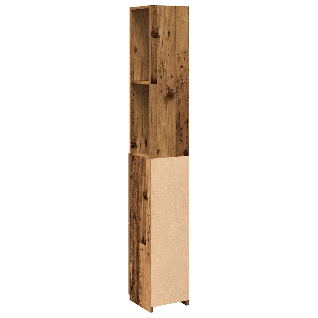 Mobile da Bagno Legno Antico 25x25x170 cm in Truciolato