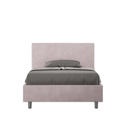 Letto imbottito 1 piazza e mezza 120x190 cm Adele - Con rete,Glicine,Microfibra