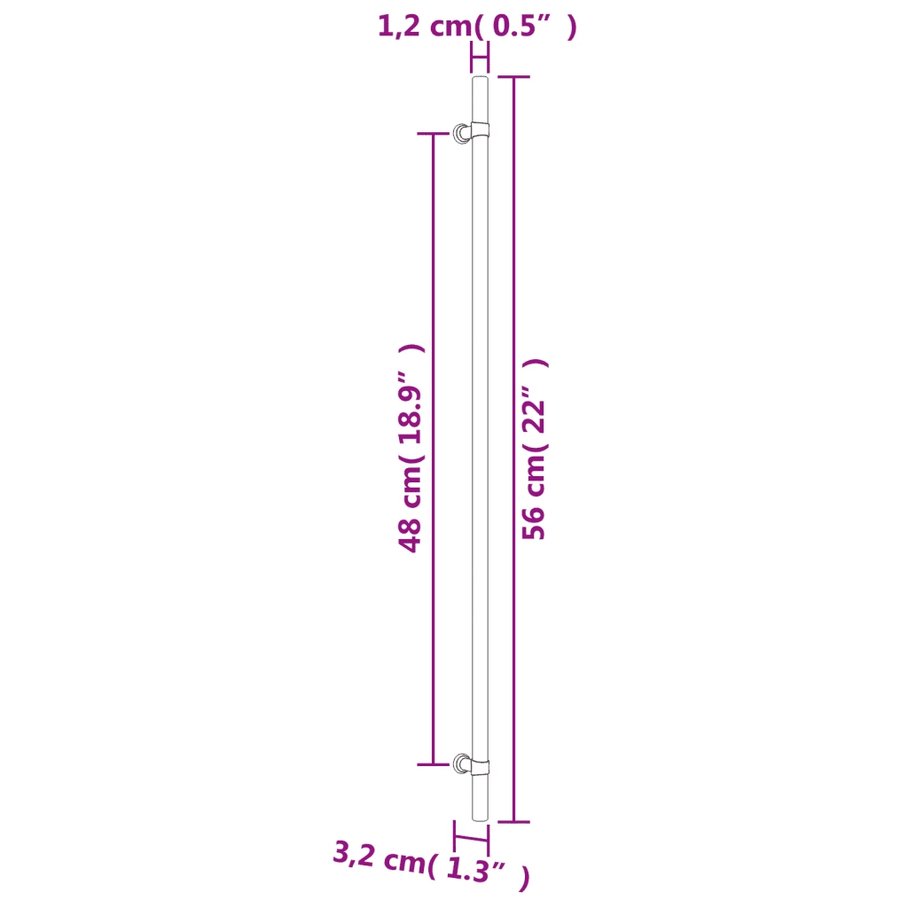 Maniglie per Mobili 10 pz Bronzo 480 mm in Acciaio Inox