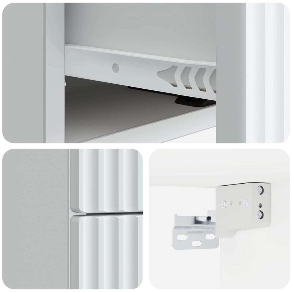 Set di 2 Comodini | Armadio da Notte | Mobiletto da notte a muro Bianco 33 x 34,5 x 40 cm