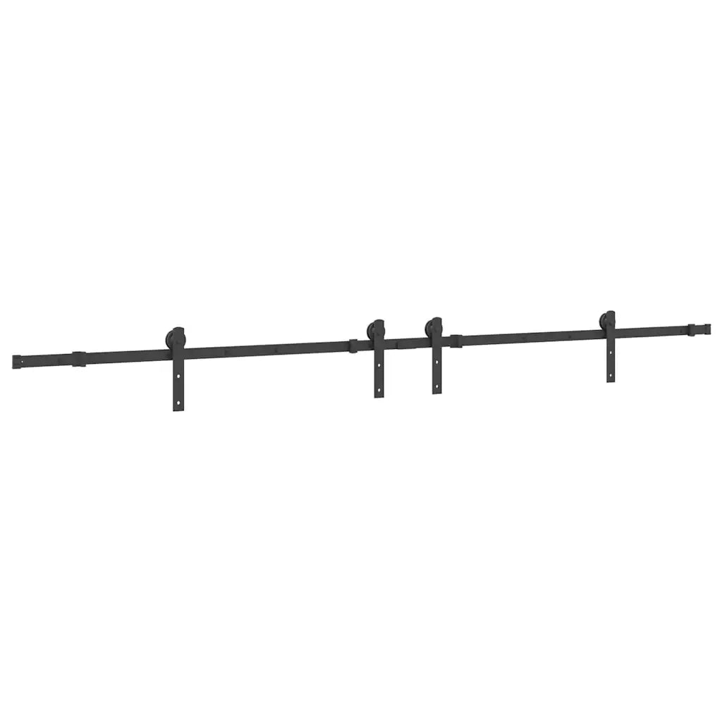 Kit di Binari per Porte Scorrevoli 427 cm Acciaio Nero 3295780