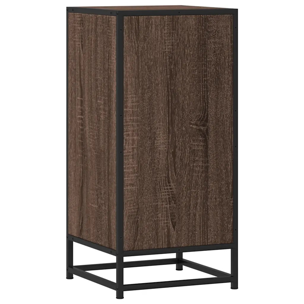 Credenza-Buffet-Armadio da cucina Rovere Marrone 35,5x35x76 cm in Truciolato e Metallo 381905