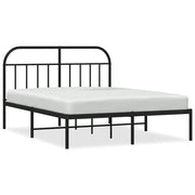 Letto matrimoniale | Letto per adulti | Giroletto con Testiera in Metallo Nero 135x190 cm
