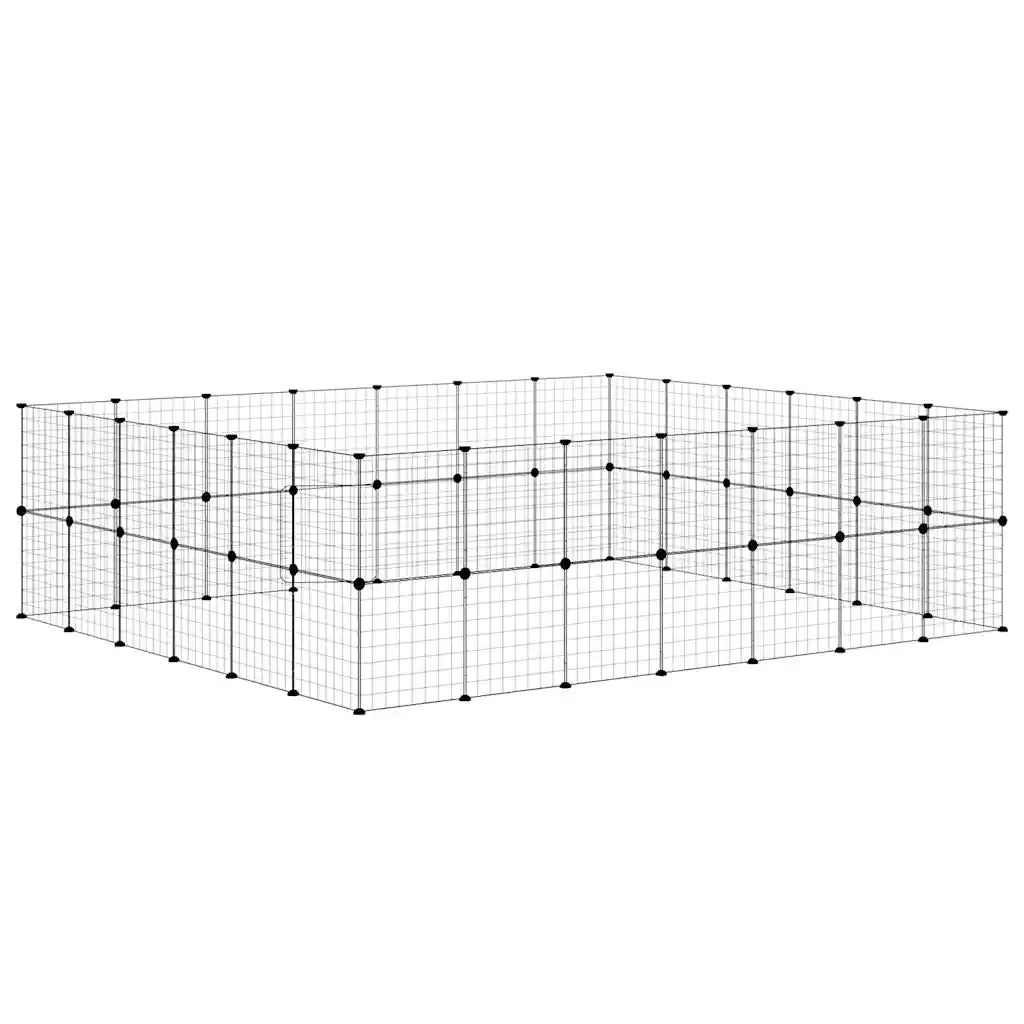 Gabbia per Animali 52 Pannelli con Porta Nero 35x35 cm Acciaio 3114041