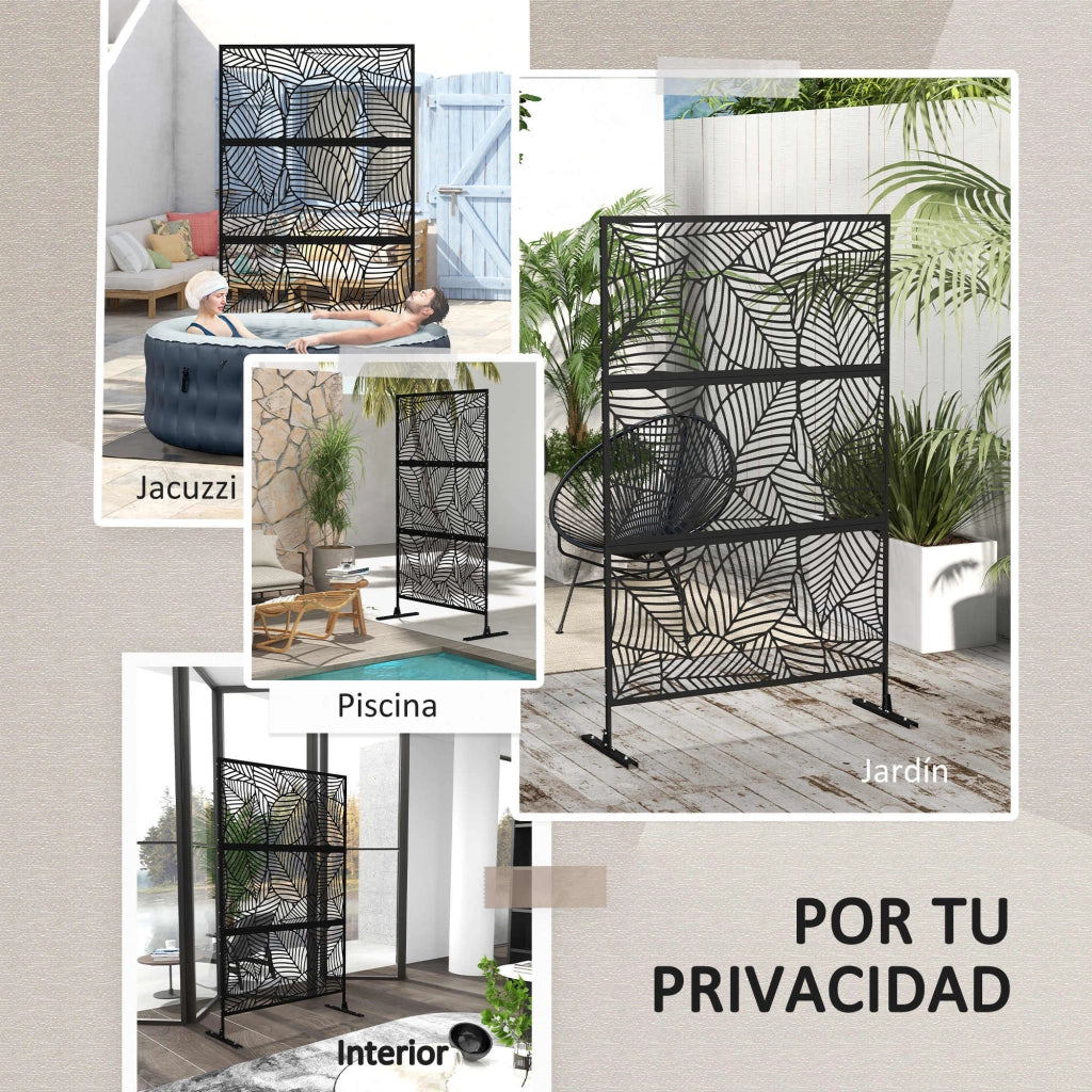 Biombo 3 Pannelli Separatore Ambienti ¨C zephmum ¨C Nero 122x198 cm