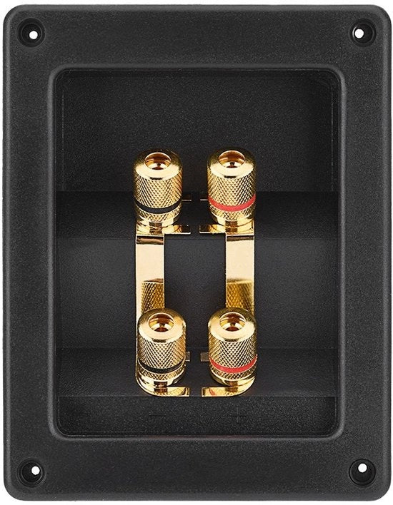 Box di connessione per altoparlanti - 4 Contatti in rame - Installazione facile - Formato compatto - Componenti acustici - Adatto a