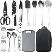 Set di Cucina da Campeggio 15 pezzi - Set di Cucina Portatile per Campeggio e Escursioni