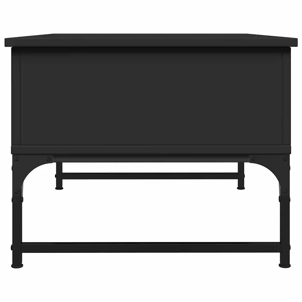 Tavolino da salotto | Tavolino da caff¨¨ | Tavolino da Soggiorno Nero 70x50x40 cm Legno Multistrato Metallo