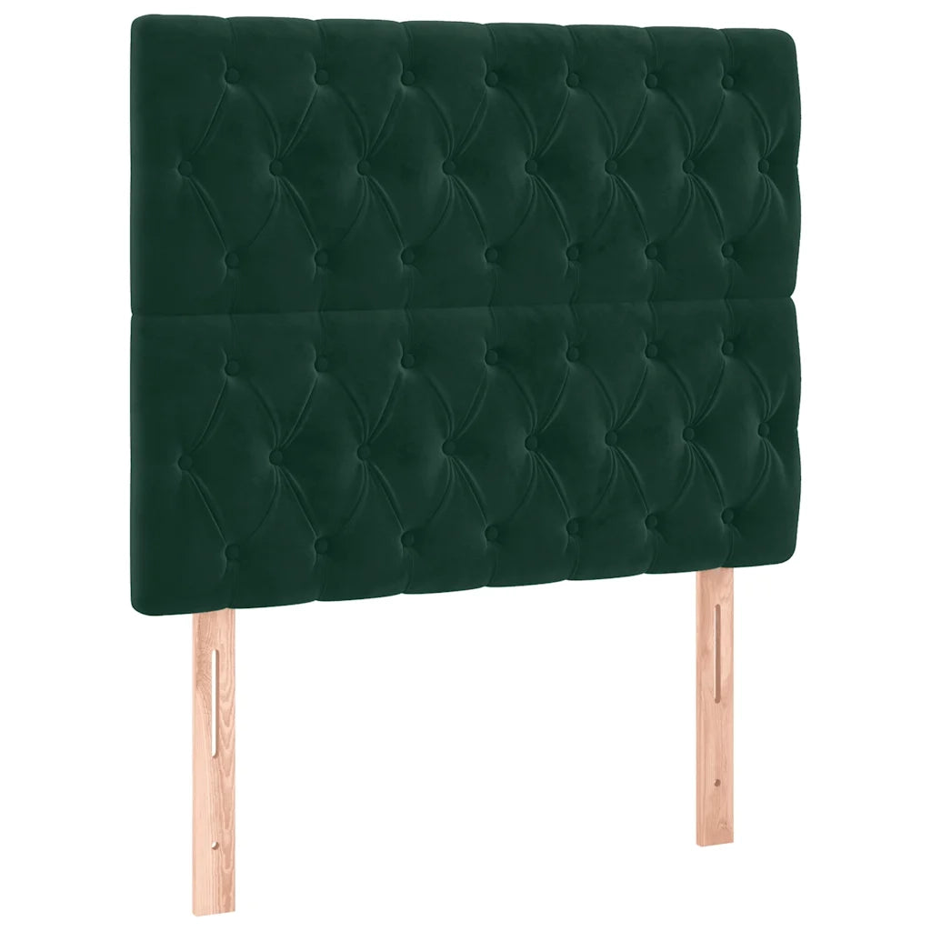 Giroletto a Molle con Materasso Verde Scuro 100x200 cm Velluto
