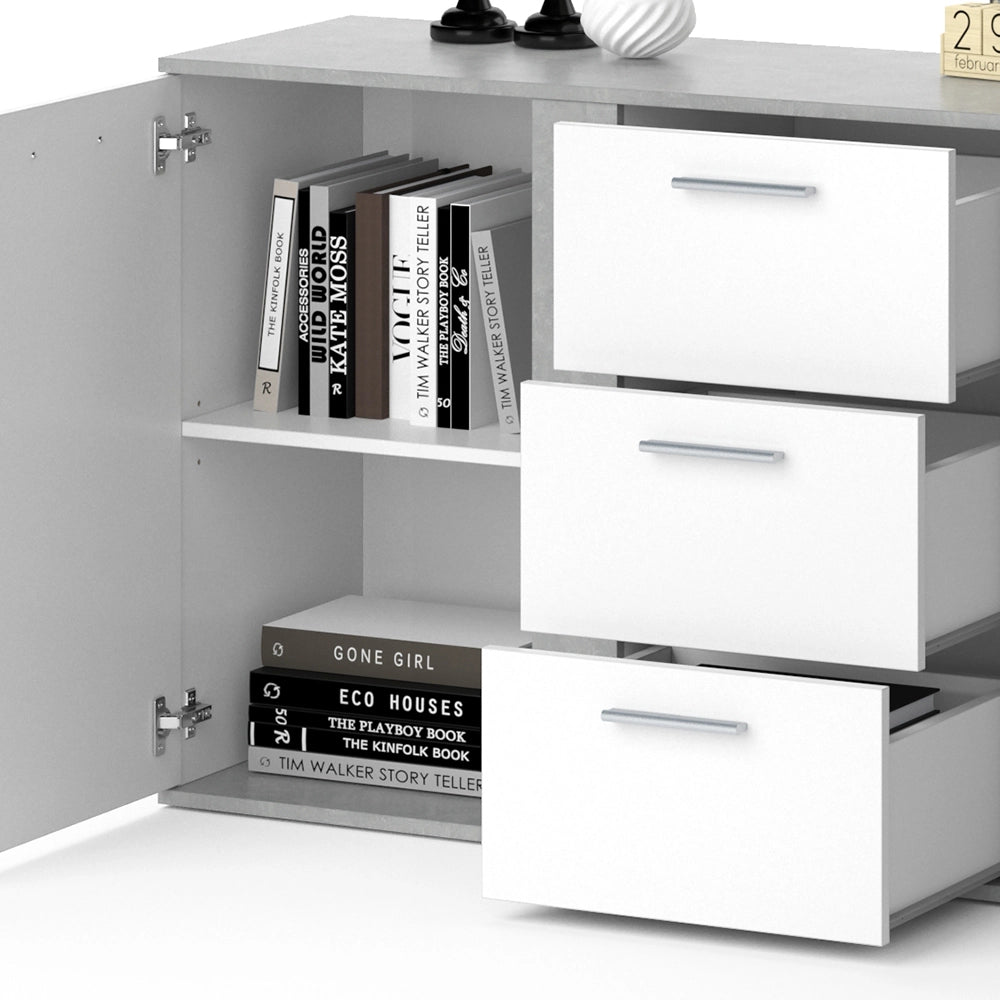Vicco Cassettiera per camera da letto Calcestruzzo 40 x 80 cm con cassetti