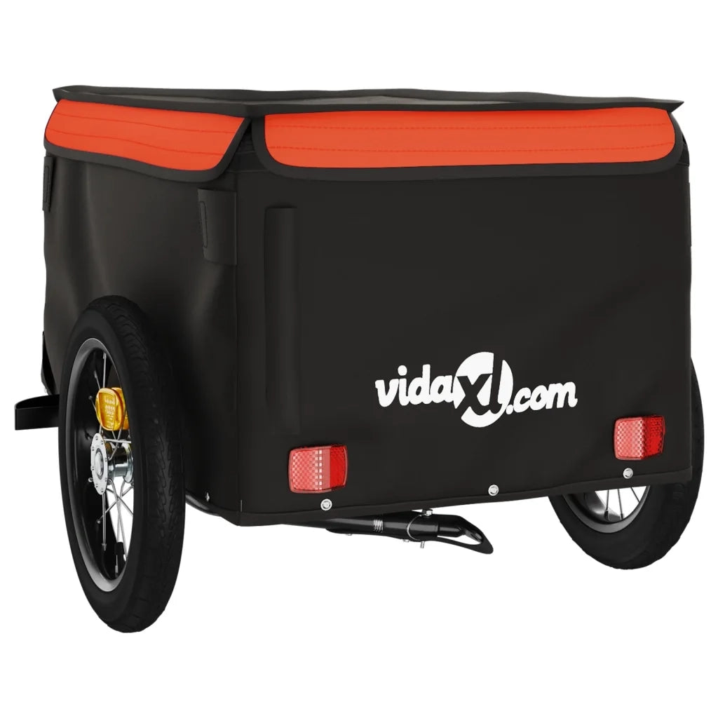 Rimorchio da Bici Nero e Arancione 30 kg in Ferro 94075