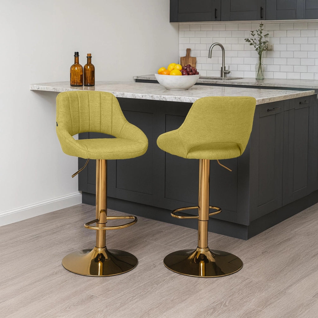 Sgabello da bar tessuto Milet oro 2