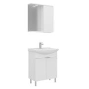Set mobile lavabo con specchio (2 pezzi) "Purus 65" - 65 x 50 x 83 cm - Bianco