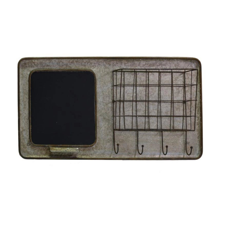 Lavagna metallo con portatutto e appendino 4 posti rettangolare cm 78x12h38,5