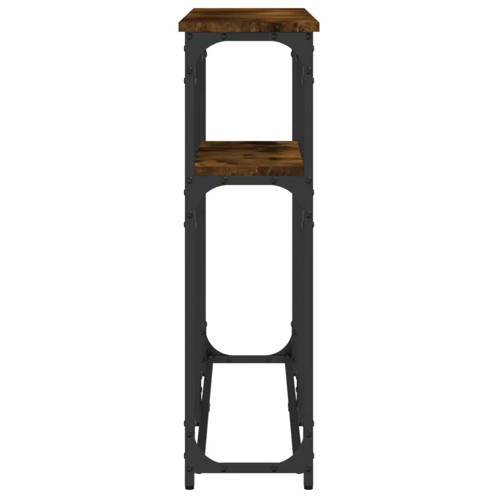 Tavolino Consolle Rovere Fumo 145x22,5x75 cm Legno Multistrato 834097