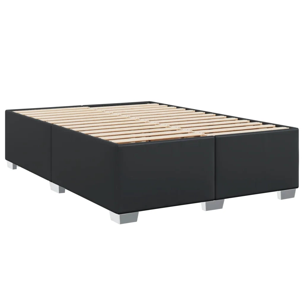 Giroletto a Molle con Materasso Nero 140x190 cm in Similpelle
