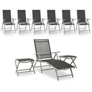 Set di mobili da giardino per esterni 9 pezzi nero e argento 02_0018279