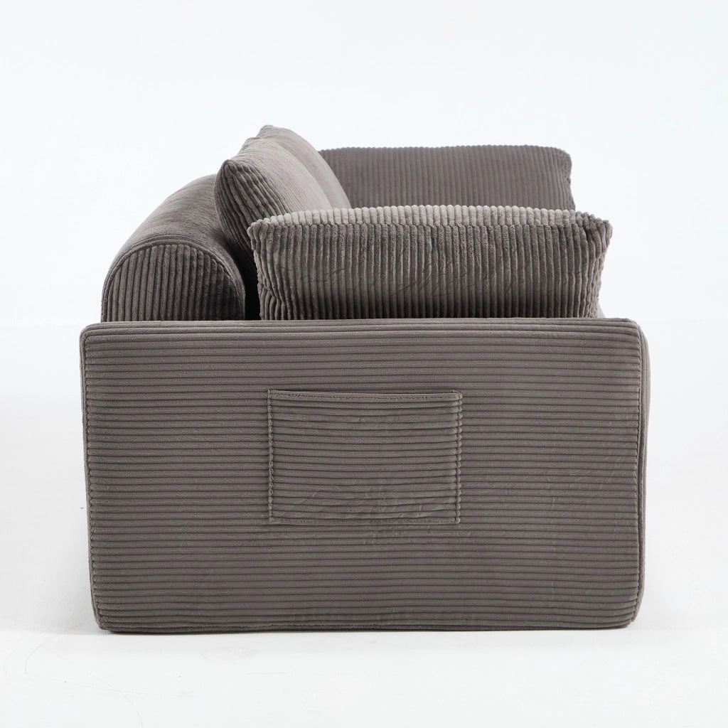 DIVANO Compatto a pavimento Brown Gray in tessuto, per piccoli spazi