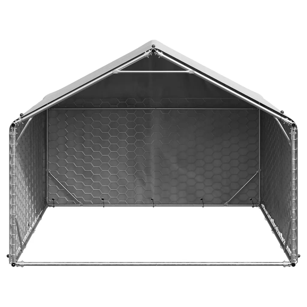 Cuccia per cani da esterno con copertura 2x2x1,5 m in acciaio zincato 4105408