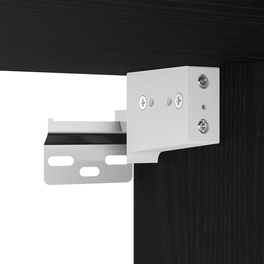 Set di mobili per il bagno 3 pcs Rovere Nero Legno multistrato