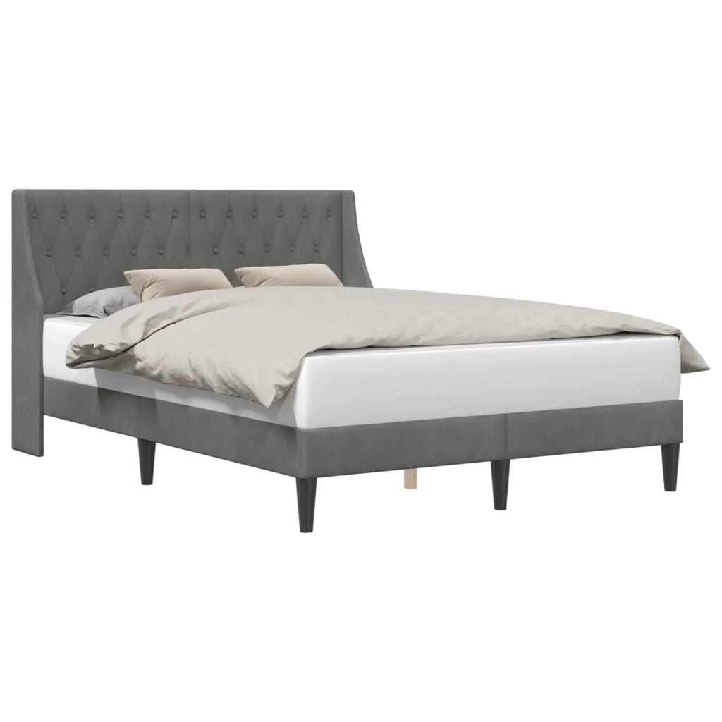 Struttura del letto Grigio scuro 120 x 190 cm Velluto