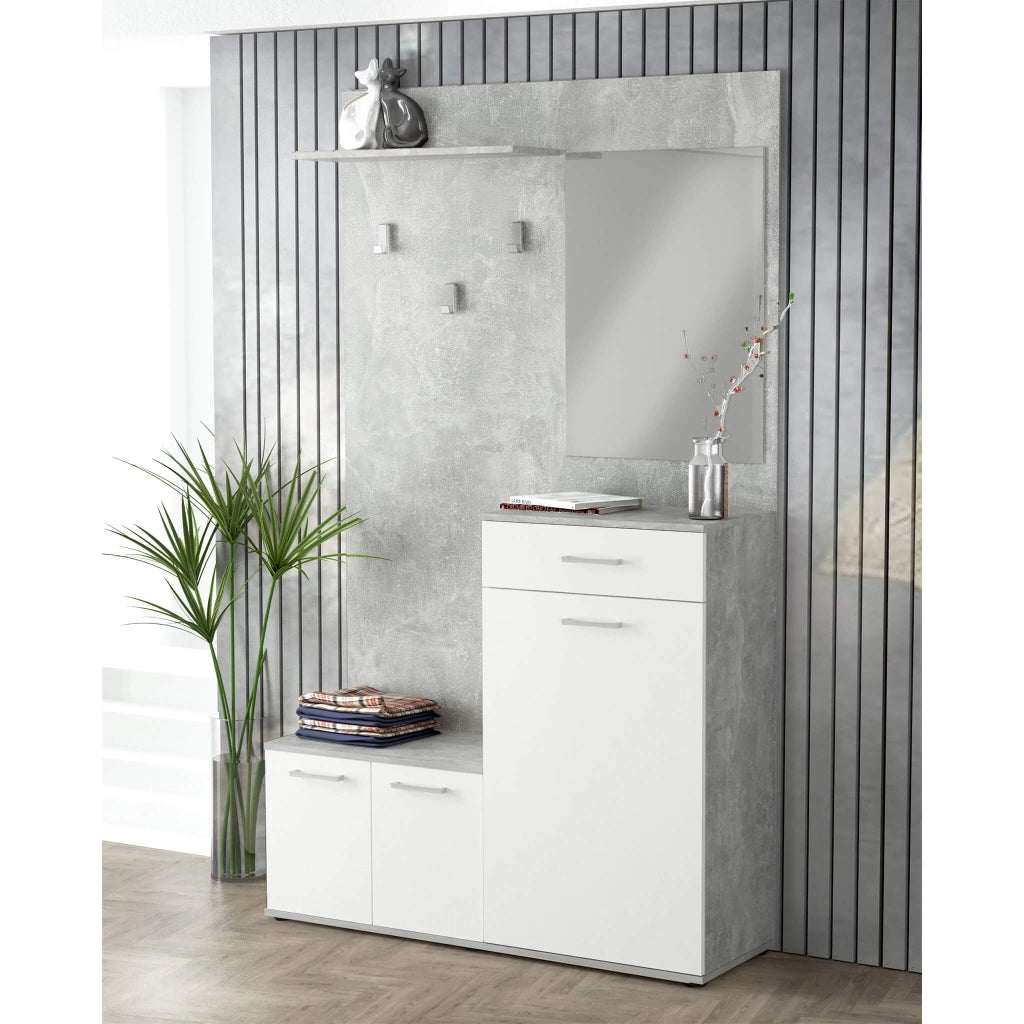 Mobile Ingresso con attaccapanni in Legno Composito cm 115x35x197 - NATHANIEL