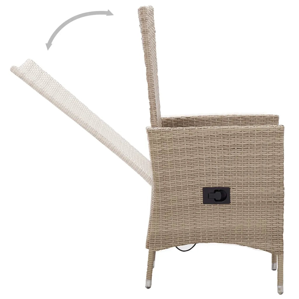 Sedie da giardino 2 pz | Sedie da Esterno con Cuscini in Polyrattan Beige