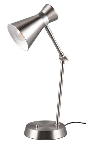 Lampada da Tavolo da Interno Attacco E27 in Metallo Nichel Satinato