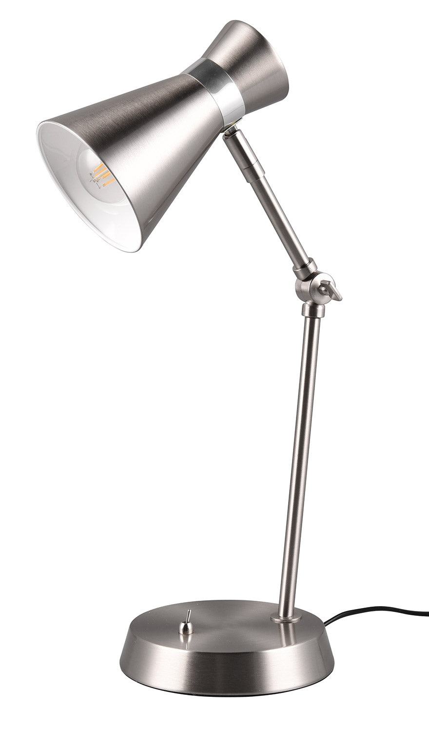 Lampada da Tavolo da Interno Attacco E27 in Metallo Nichel Satinato