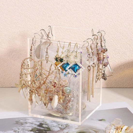 Penne e penna organizzatore trasparente per ufficio, scuola e casa (7,7 x 7,7 x 11 cm)