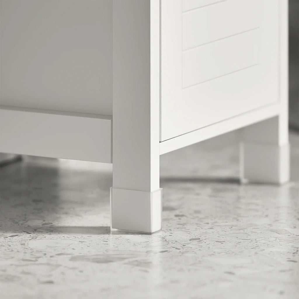 Mobile Bagno Colonna mobiletto Bagno salvaspazio Grigio L30*P30*A90 cm Bianco FRG127-W