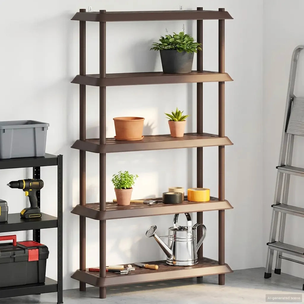 Unità di scaffalatura 5 livelli 100 x 40 x 177 cm PP Marrone 8011753