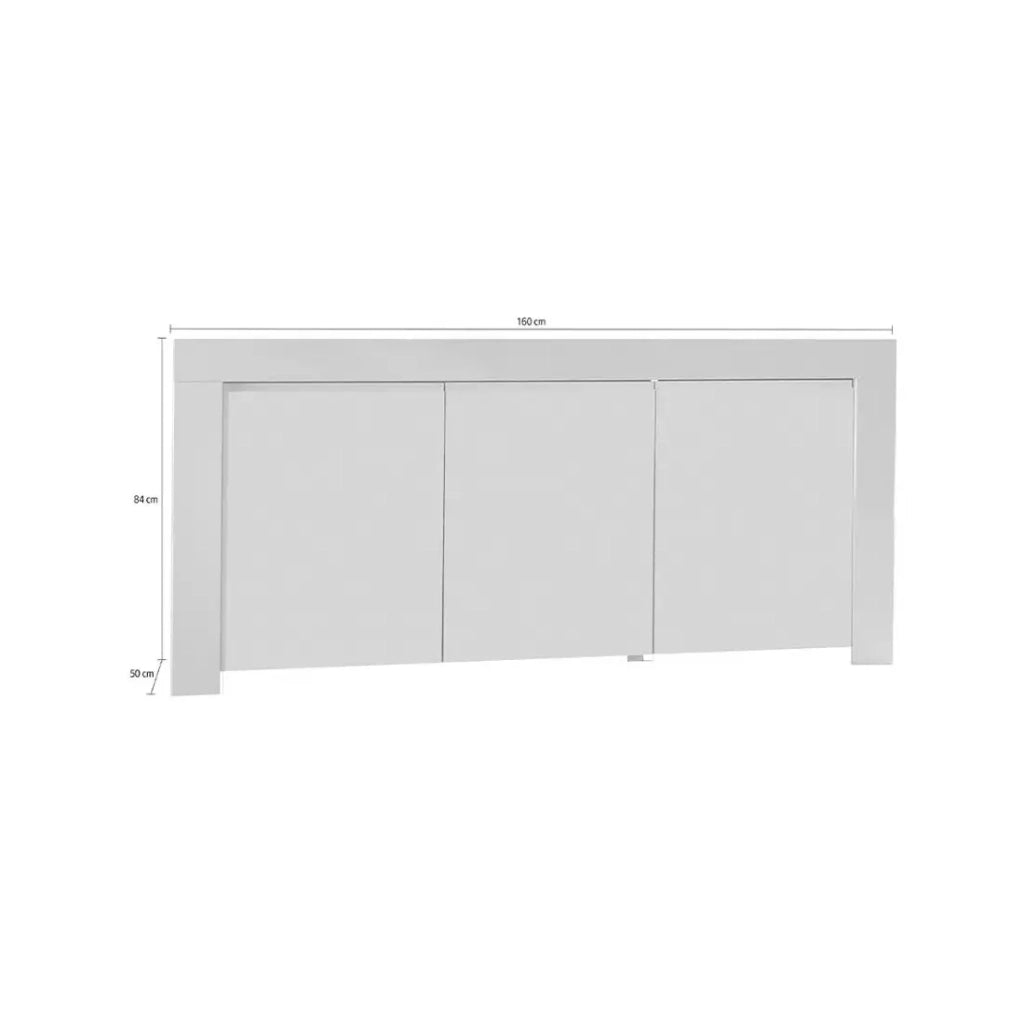 Buffet a 3 porte, collezione FOLOMI, colore bianco lucido lacato.