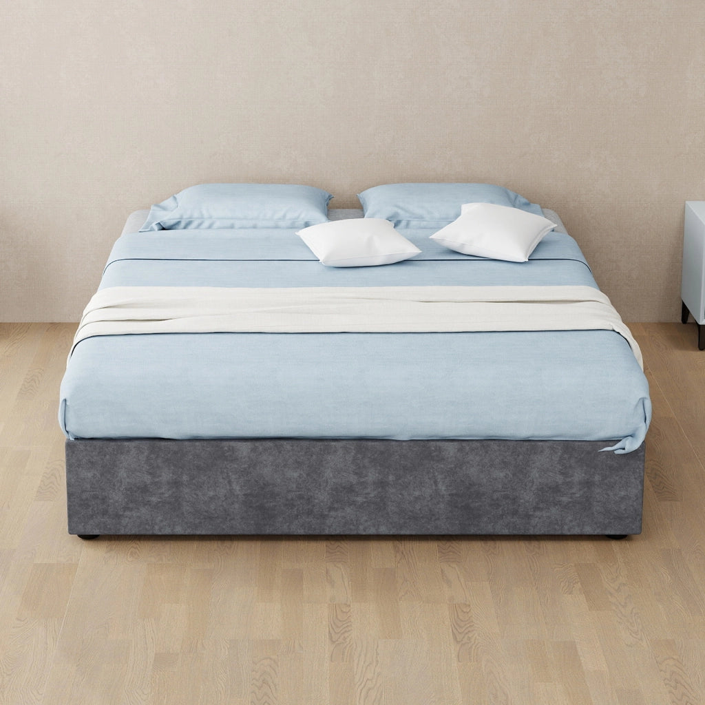 LETTO Struttura letto 140x200 cm Grigio in tessuto e metallo