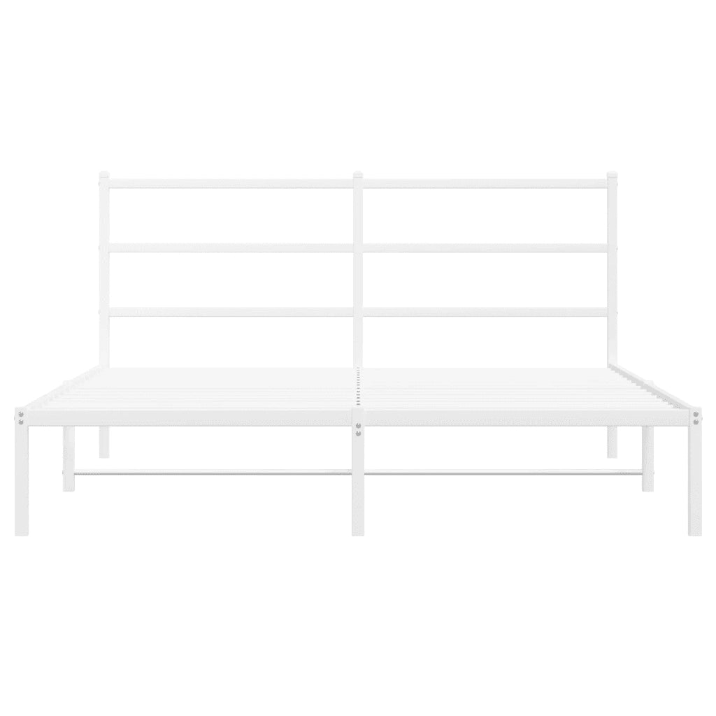 Giroletto con Testiera Metallo Bianco 160x200 cm 355417