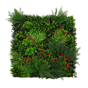 Piastrelle da Parete con Piante Artificiali 1m x 1m Pannello Erba Mira per Giardino e Arredo Casa