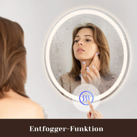 ZMH Specchio da bagno con funzione antiappannamento IP44 Rotondo Bianco Specchio da bagno variabile