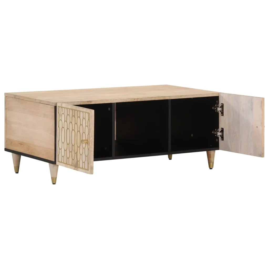 Tavolino da Salotto-Tavolino da soggiorno-Tavolo 100x54x40 cm in Legno Massello di Mango 653972