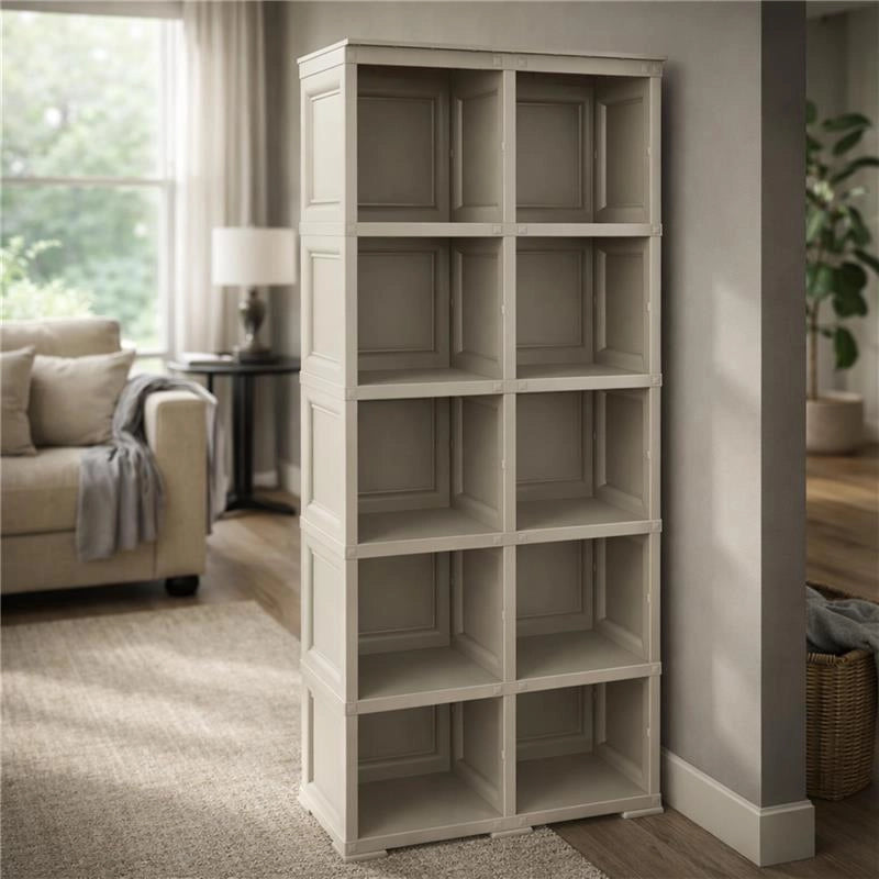SCAFFALE 5 MODULI TALPA 79X42,5X203 CM CON 2 PUNTALI – LIBRERIA ALTA CONTENITORE PER ZONA GIORNO E STUDIO
