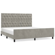Letto matrimoniale | Letto per adulti | Giroletto senza Materasso Grigio Chiaro 160x200 cm Velluto