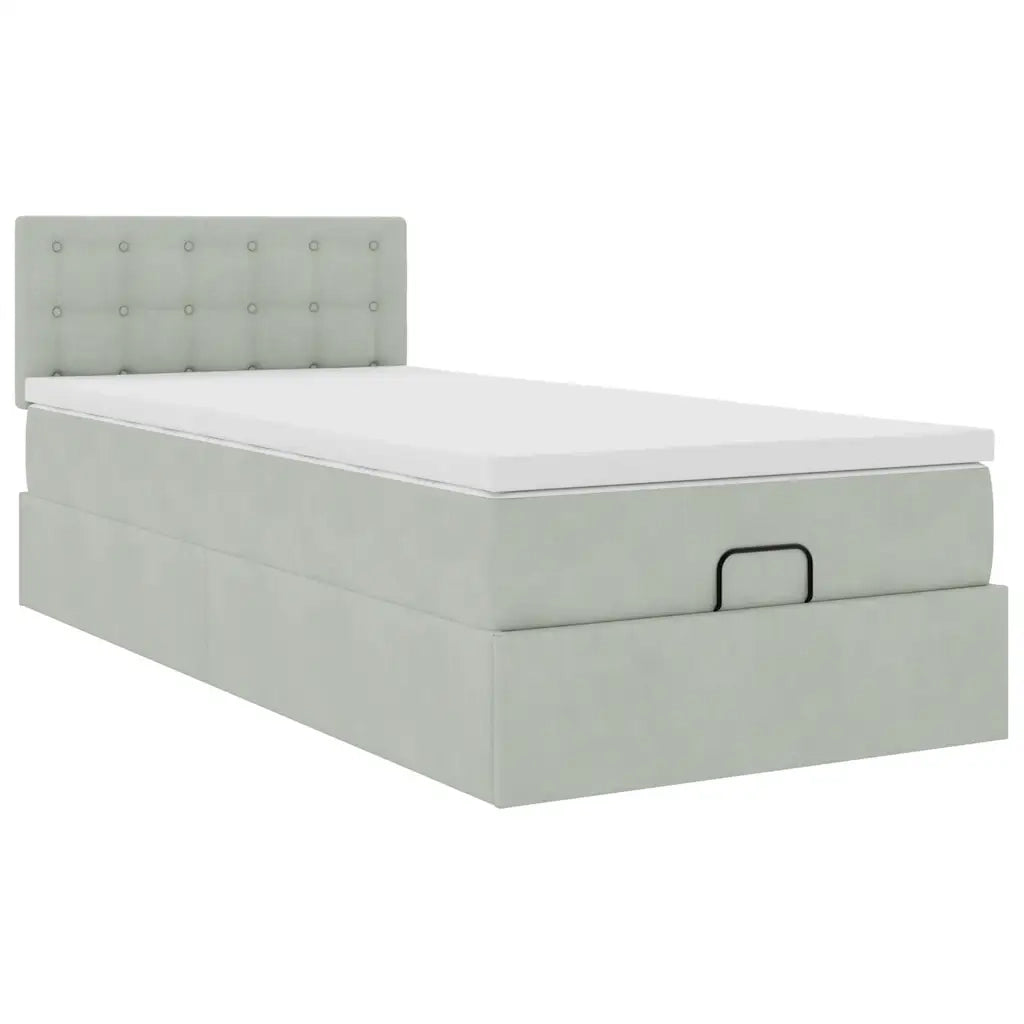 Struttura Letto Pouf con Materasso 80x200 cm in Velluto 3312728