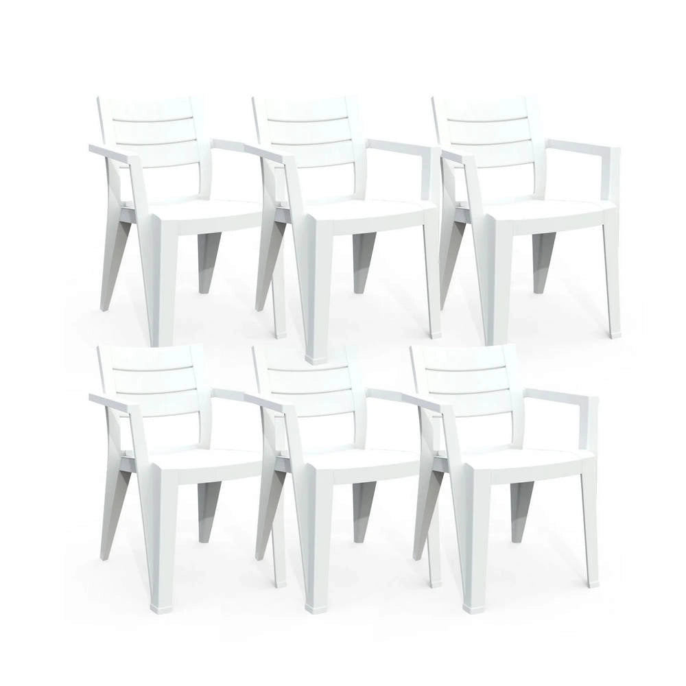 Sedie da Giardino Keter Julie Effetto Legno 6 Pz Colore: Bianco