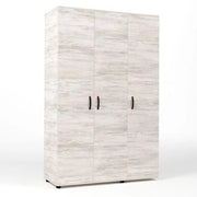 Kit Armadio Moderno Grande in Legno con 3 Ante 4 Ripiani Asta cm 120x52x205H