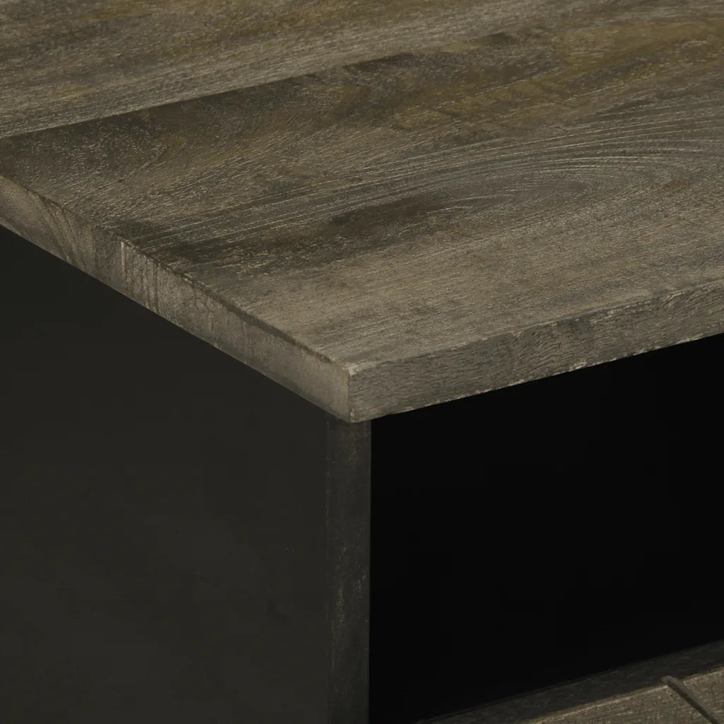 Tavolino da salotto | Tavolino da caff¨¨ | Tavolino da Soggiorno Nero 80x54x40 cm in Legno Massello di Mango
