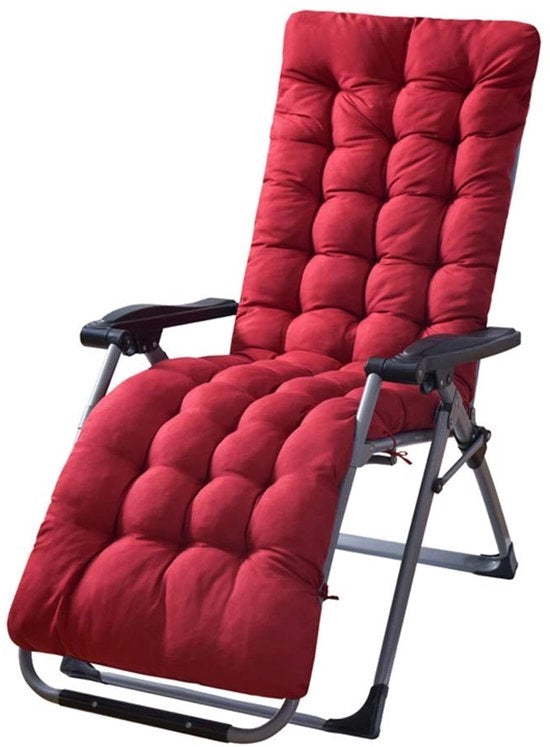 Cuscino per chaise longue antiscivolo - Design moderno - Dimensioni 170x53x8 cm - Cuscino per giardino con cinturini di fissaggio - Piuma in poliestere