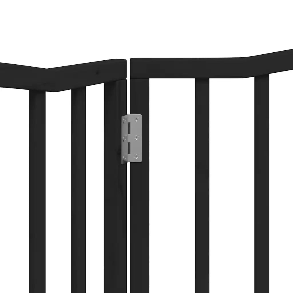 Cancello per Cani Pieghevole 2 Pannelli Nero 160cm Legno Pioppo CFW6720741
