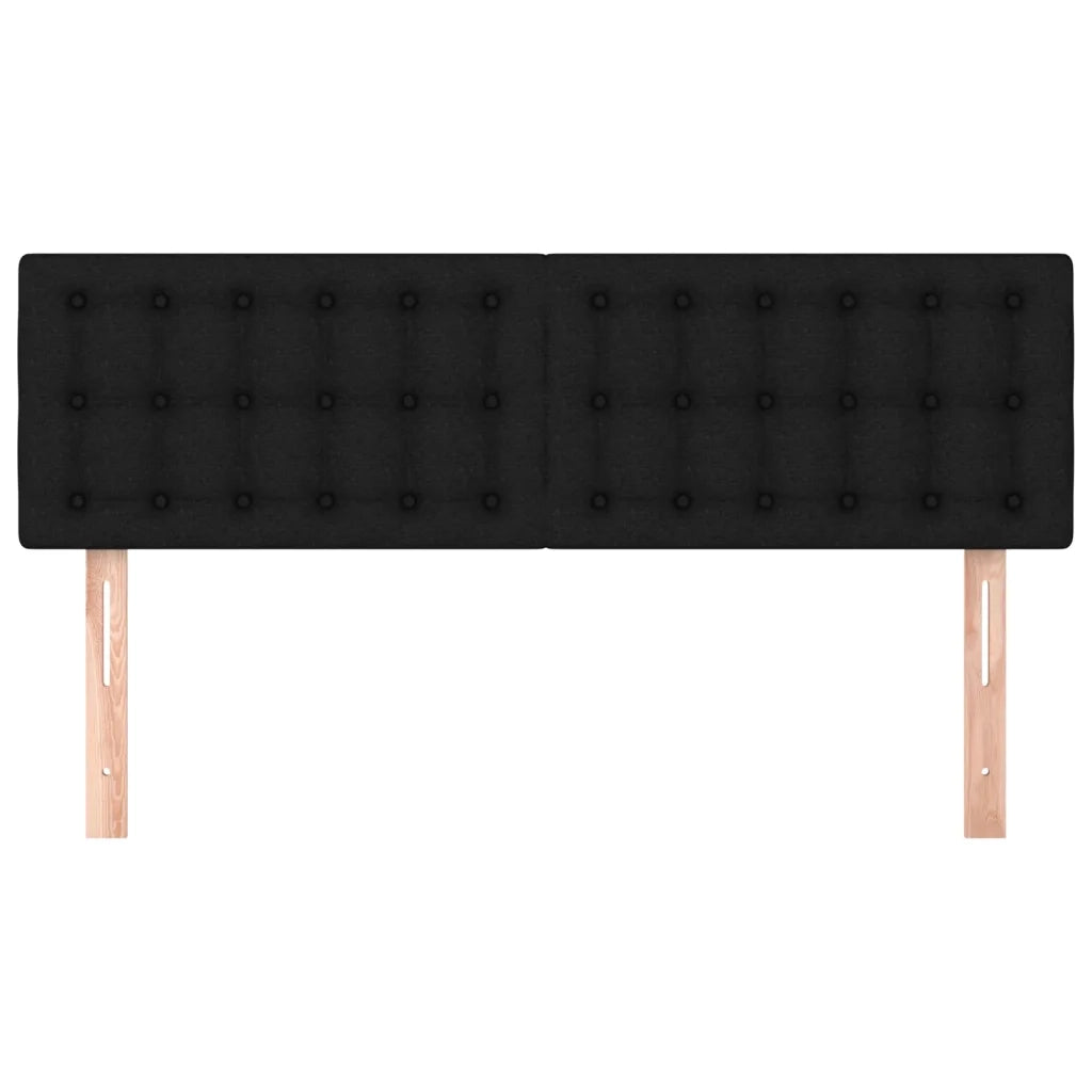 Testiera | Testata Nera 144x5x78/88 cm in Tessuto