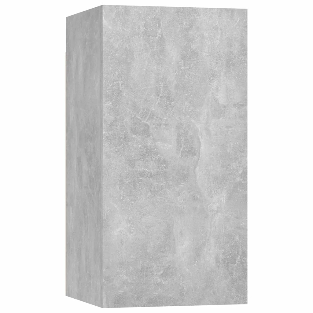 Set Mobile Porta TV 8 pz Grigio Cemento in Truciolato