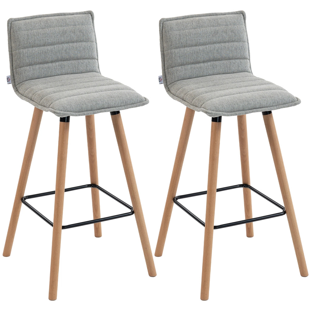 Set di 2 sgabelli da bar ¨C zephmum ¨C imbottiti in grigio, 48x48x99,5 cm